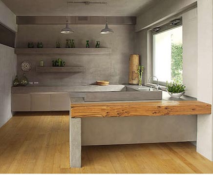 Küche mit beton Arbeitsplatte