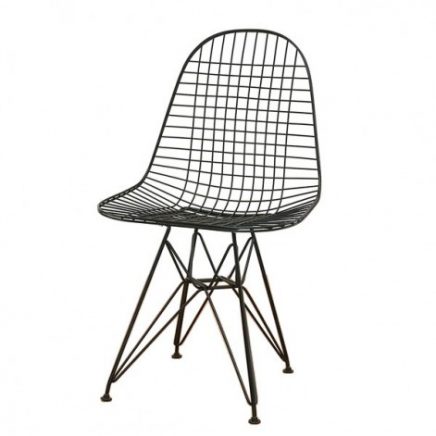 zwarte vitra wire chair-stoel zwarte vitra wire chair-stoel