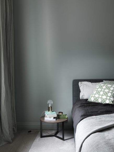 Appartement met mooie grijs groene muren