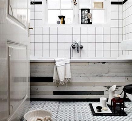 Badkamer met sloophout