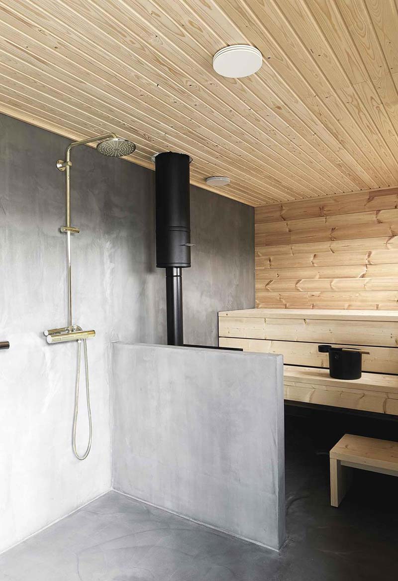 beton cire in badkamer met sauna