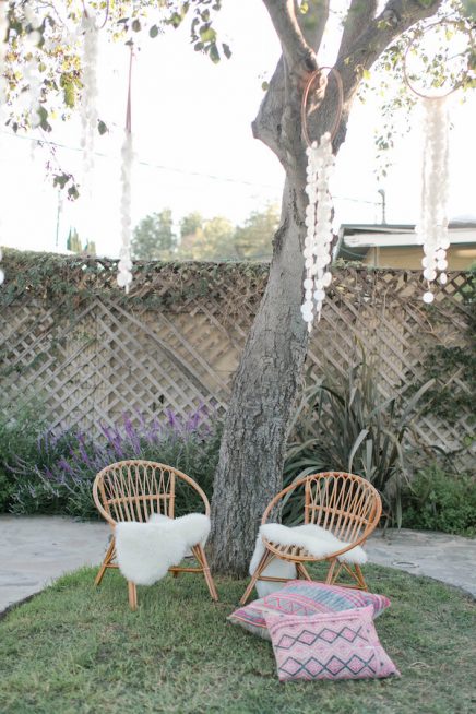 Bohemian bruiloft in de tuin