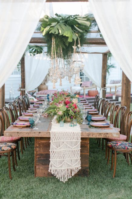 Bohemian bruiloft in de tuin