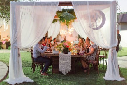 Bohemian bruiloft in de tuin