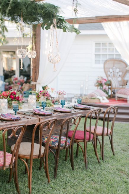 Bohemian bruiloft in de tuin