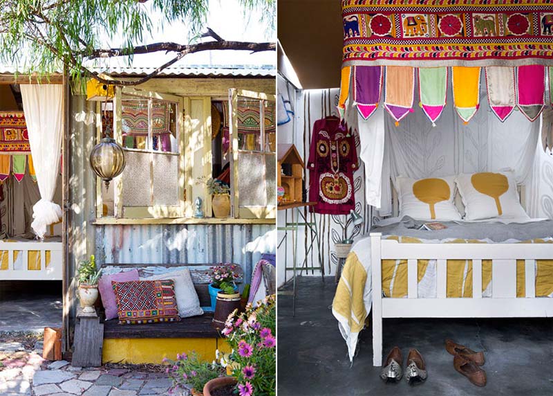 Het vrolijke en kleurrijke bohemian huisje van Trish & Nathan. Klik hier voor meer foto's.