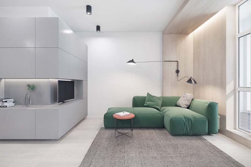 Comfortabele groene loungebank