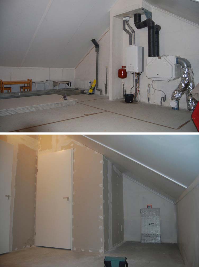 Klusbedrijf Klusinuitvoering heeft voor een klant zelfs een aparte cv ketel hok gemaakt op een zolder waar twee slaapkamers zijn gecreëerd - Klusinuitvoering.nl