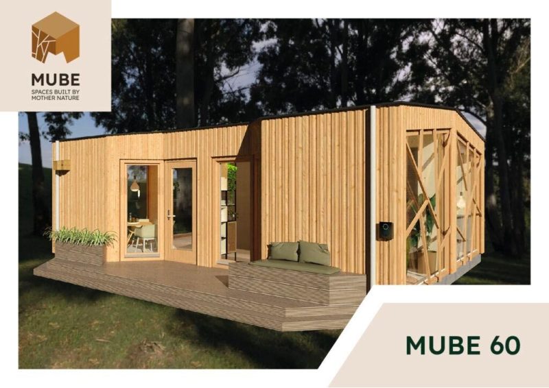 Dit duurzame prefab huis van MUBE Spaces heeft een oppervlakte van 60 m2. De kosten beginnen vanaf € 135.000 excl. BTW