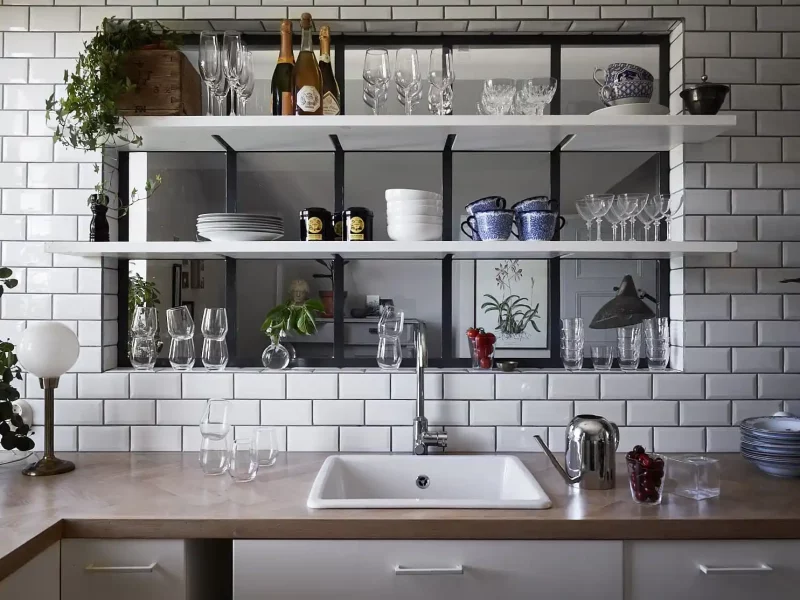 functioneel binnenraam met wandplanken 