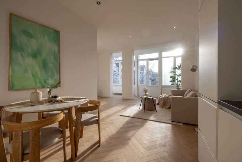 groene wanddecoratie eethoek