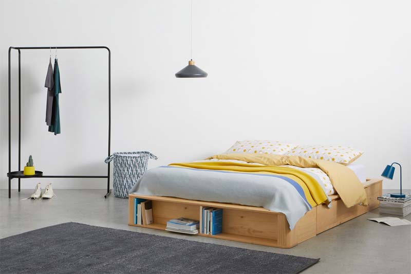 houten bed made kano bed