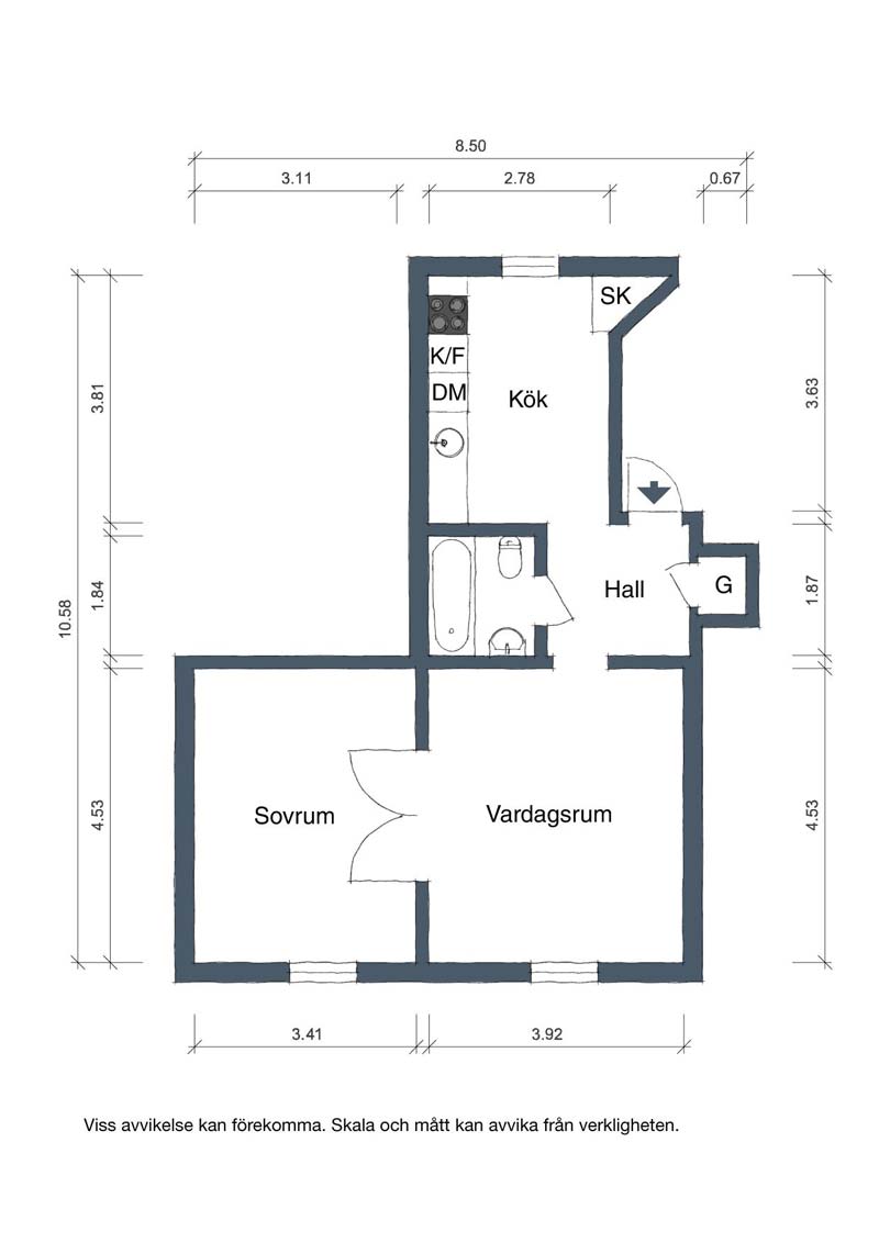 indeling klein appartement plattegrond