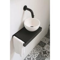 Ink Jazz XS toiletmeubel frame mat zwart plateau mat zwart waskom | 410,-