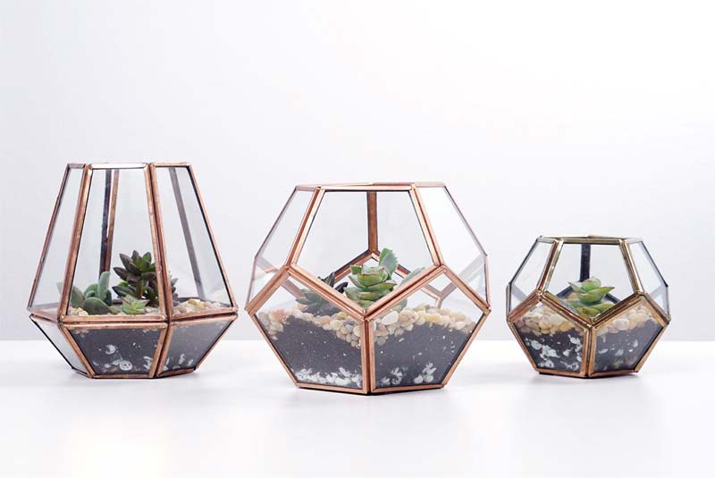 klein geometrisch terrarium maken