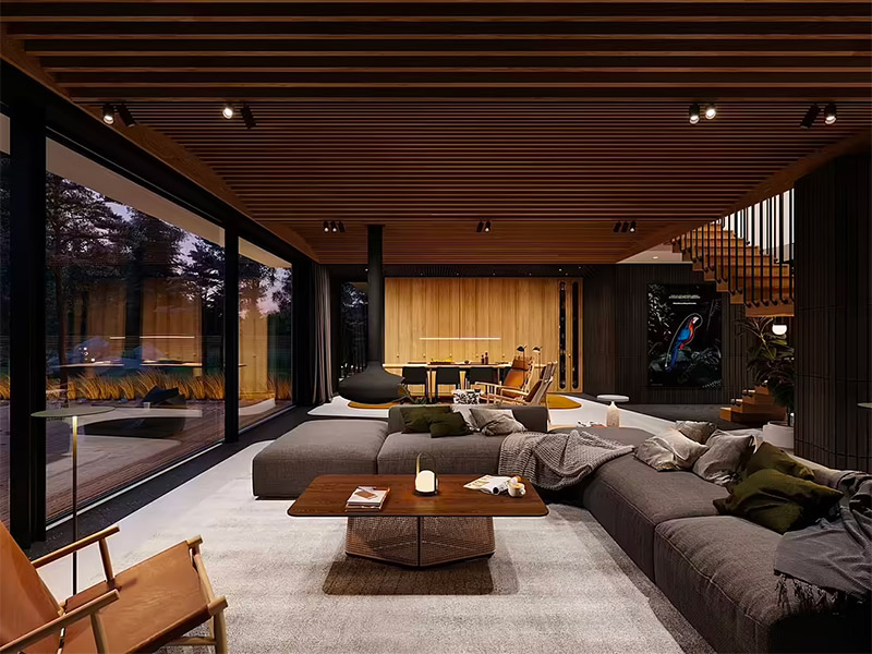 Deze prachtige luxe woonkamer is een ontwerp van Zarysy.