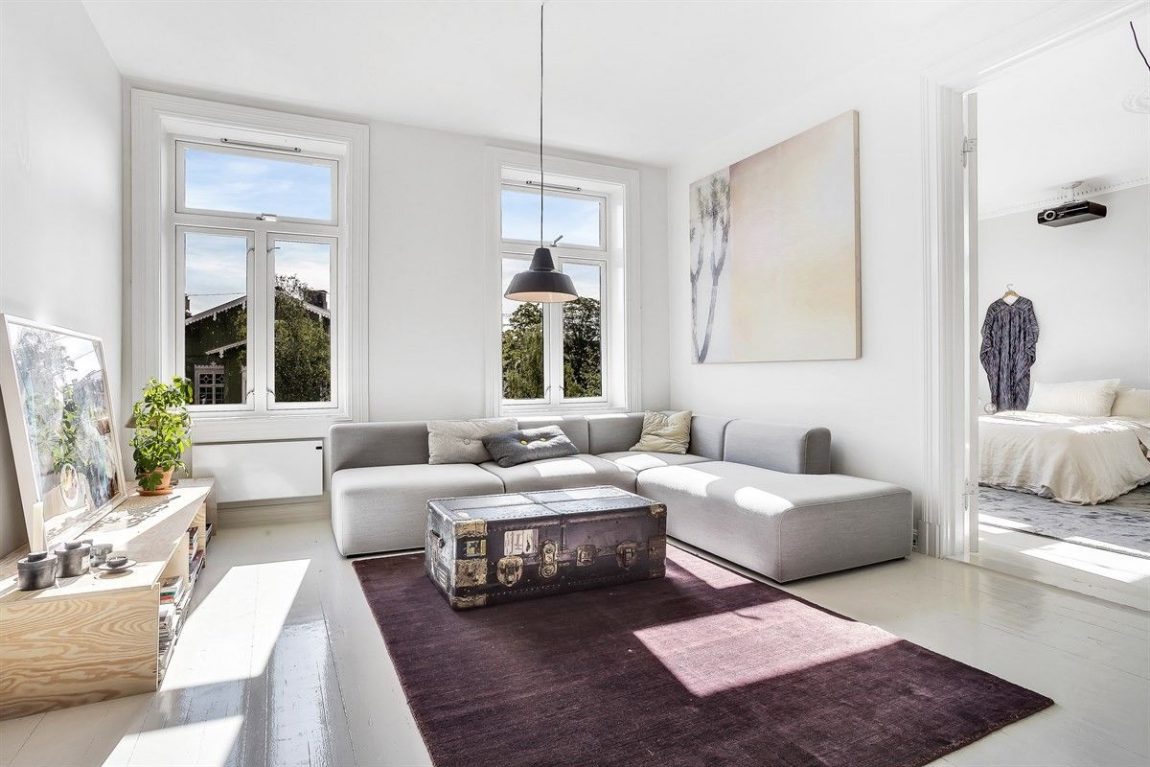 Minimalistisch mooie woonkamer uit Oslo