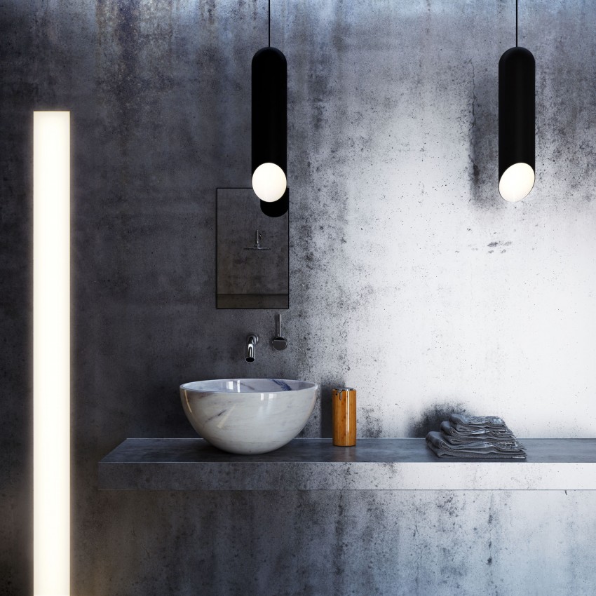 Minimalistische badkamer van beton