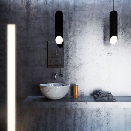 Minimalistische 3d badkamer ontwerpen