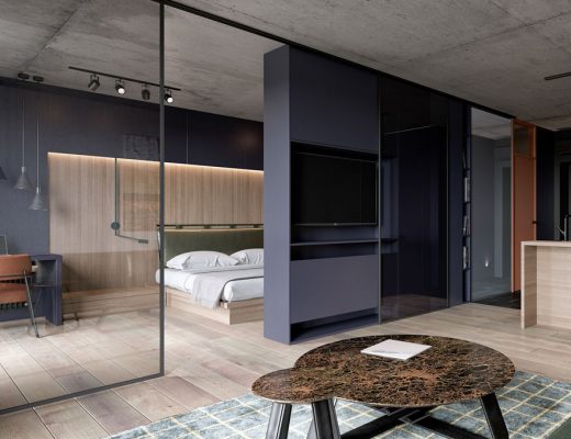 Modern stoer ontwerp voor een klein appartement van 52m2