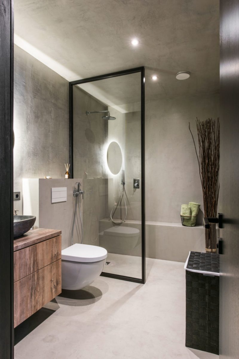 Moderne beton ciré badkamer