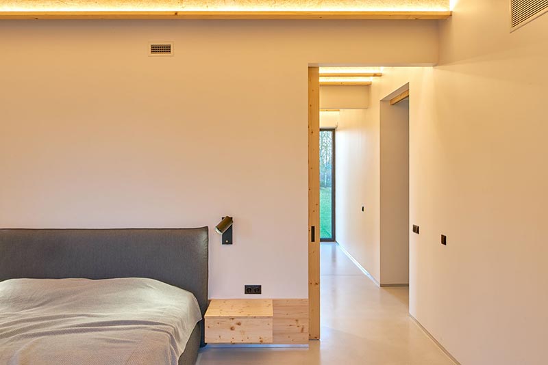 moderne slaapkamer houten schuifdeur