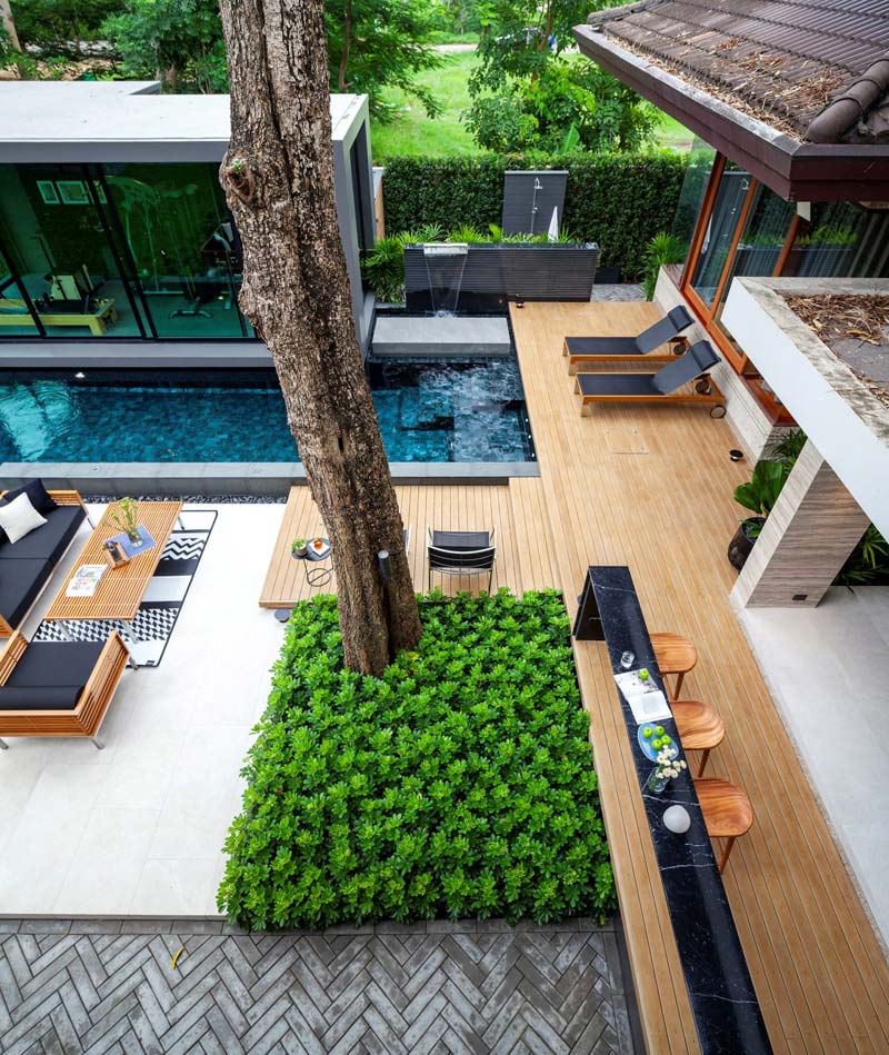 moderne tropische tuin luxe voorzieningen
