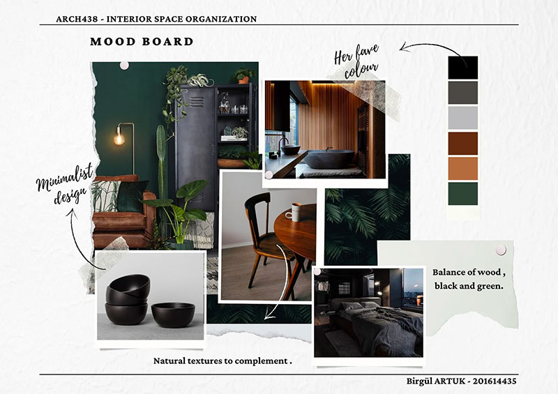 Een moodboard voor het creëren van een mooi sage green interieur.