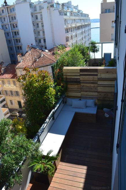 Ontwerp zonnig balkon terras van 30m2
