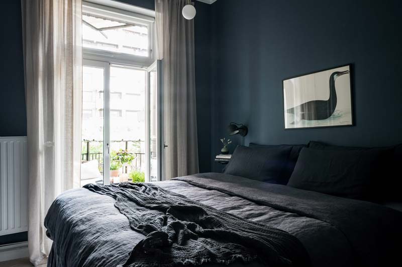 slaapkamer blauwe muren