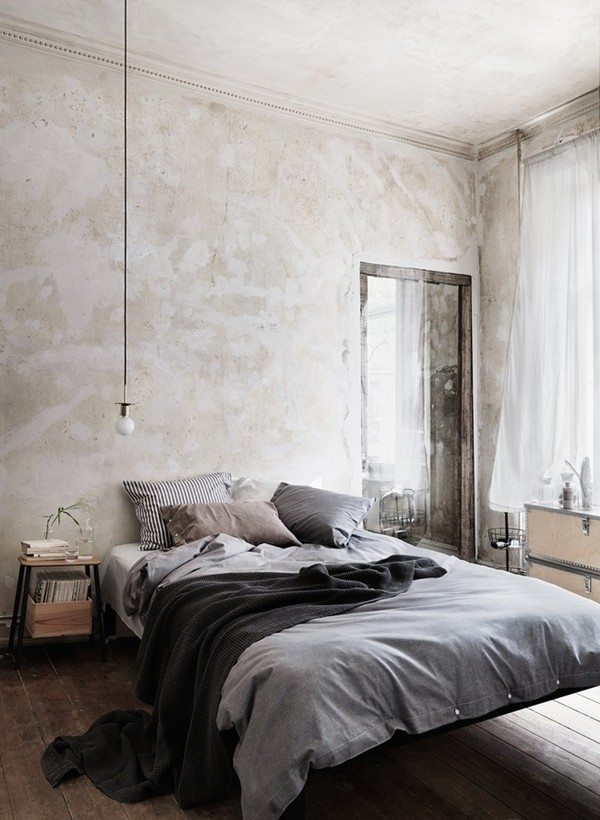 Slaapkamer met vintage industriële look