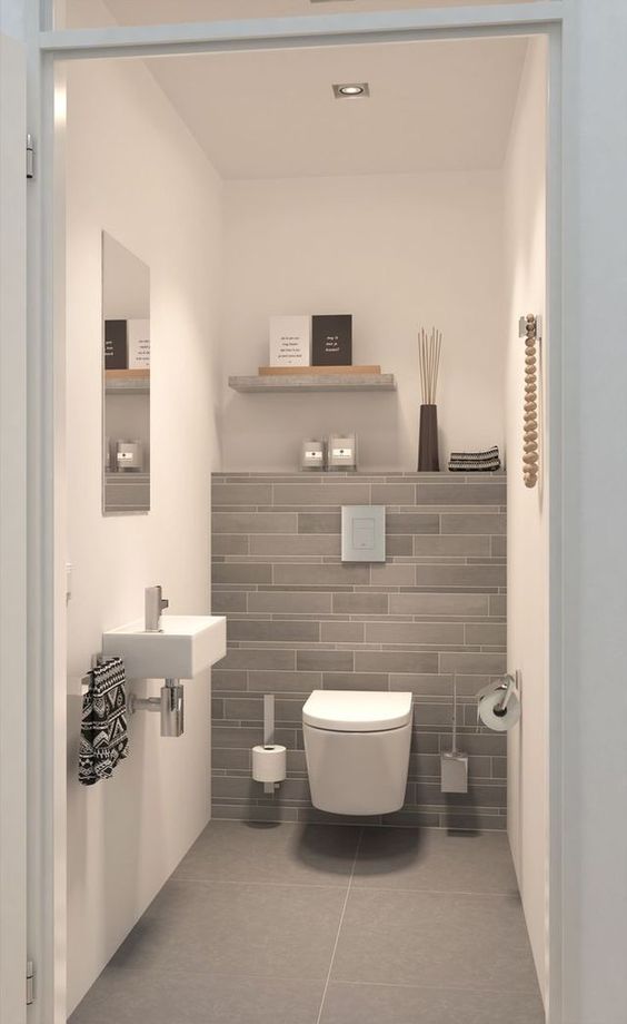 toilet inspiratie tegels grijs