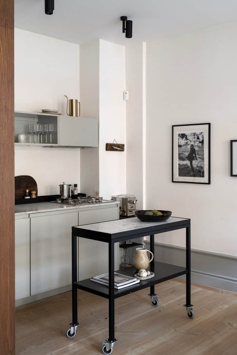 trolley als keuken eiland marmer