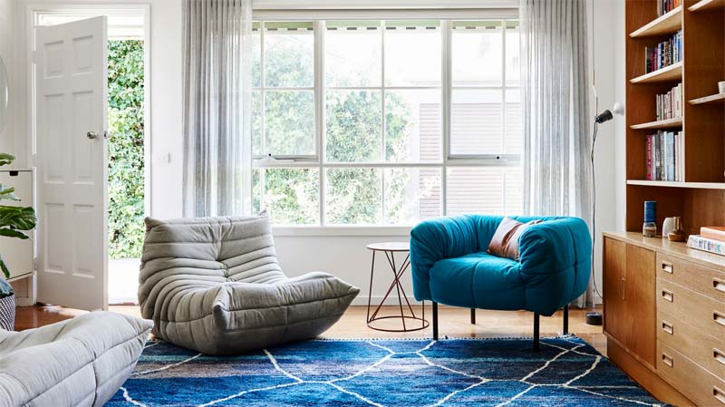 turquoise kleur interieur togo ligne roset fauteuil