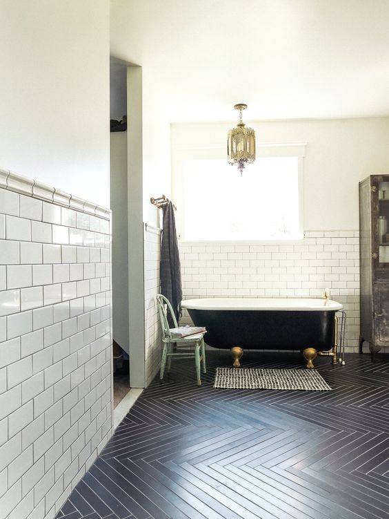 visgraat tegels vloer badkamer