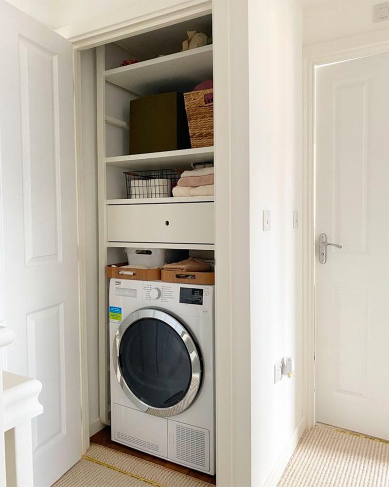 wasmachine in slaapkamer dichte kast
