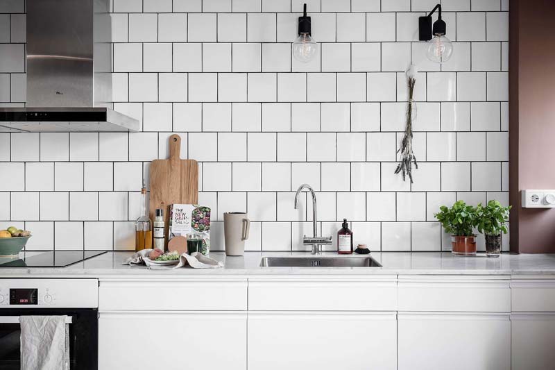 witte keuken marmeren werkblad