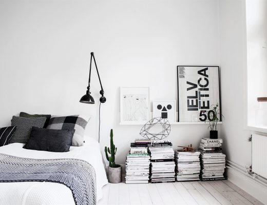 Witte Scandinavische slaapkamer