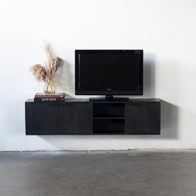 zwevende tv meubel zen zwart